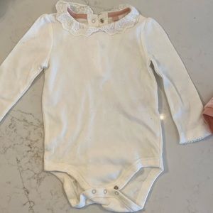 Baby boden white collared bodysuit